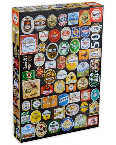 Пъзел Educa от 1500 части - Етикети от бирени бутилки - 1