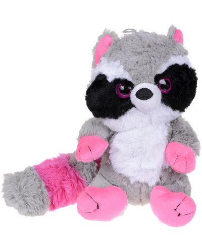 Плюшена играчка Morgenroth Plusch – Седящо розово енотче, 30 cm - 1