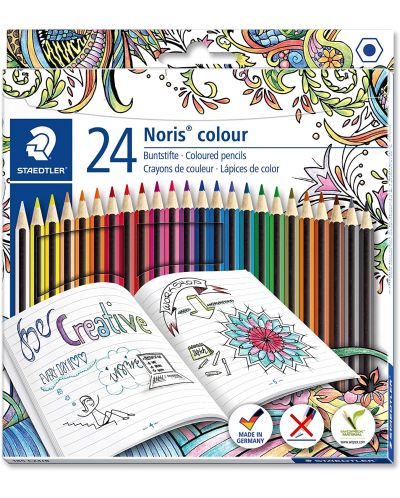 Цветни моливи Staedtler Noris Colour 185 - 24 цвята - 1
