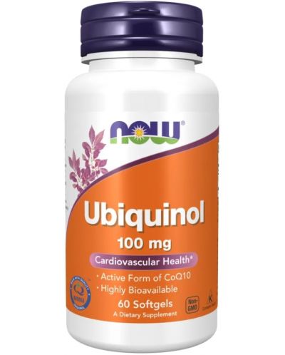 Ubiquinol, 100 mg, 60 капсули, Now - 1