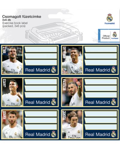 Ученически етикети Ars Una Real Madrid - 18 броя - 1