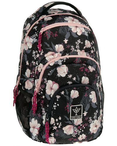 Ученическа раница Ars Una AU-2 - Flowery Black, 25 l - 1