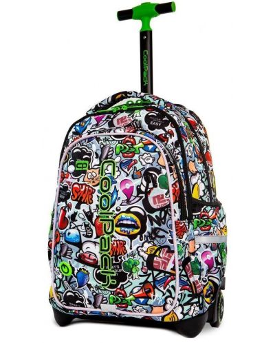 Ученическа светеща LED раница Cool Pack Junior - Graffiti, на колела