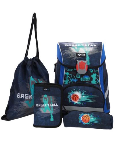 Ученически комплект ABC 123 Basketball - 2023, раница, спортна торба и два несесера  - 1