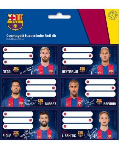 Ученически етикети Ars Una FC Barcelona - 18 броя - 1