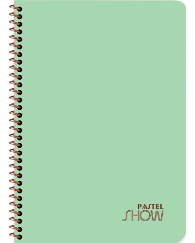 Тетрадка със спирала Keskin Color Pastel Show - А4, 60 листа, широки редове, асортимент - 5