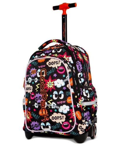 Ученическа светеща LED раница Cool Pack Junior - Comics, на колела
