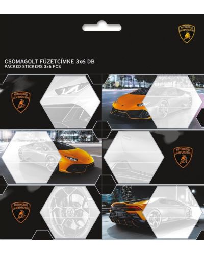Ученически етикети Ars Una Lamborghini - 18 броя, оранжеви - 1