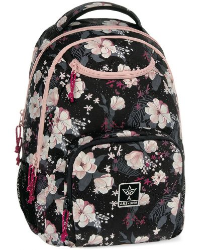 Ученическа раница Ars Una AU-6 - Flowery Black, 26 l - 1