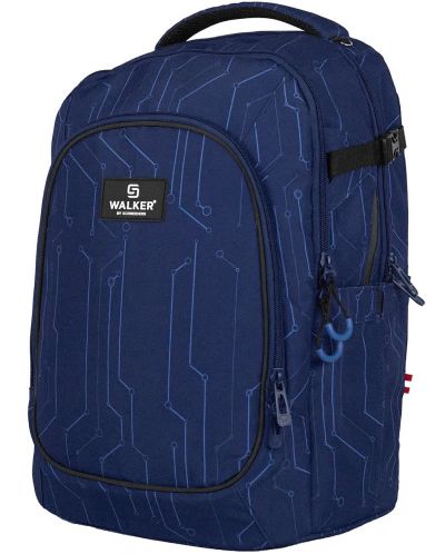 Ученическа раница Walker Campus - Cyber Blue, 2 отделения - 1