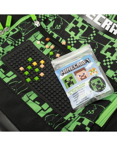 Ученическа раница с колелца Panini Minecraft - Premium Pixels Green, 1 отделение - 6