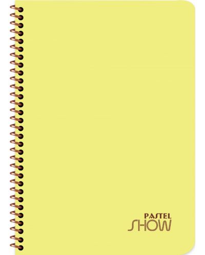 Тетрадка със спирала Keskin Color Pastel Show - А4, 60 листа, широки редове, асортимент - 1