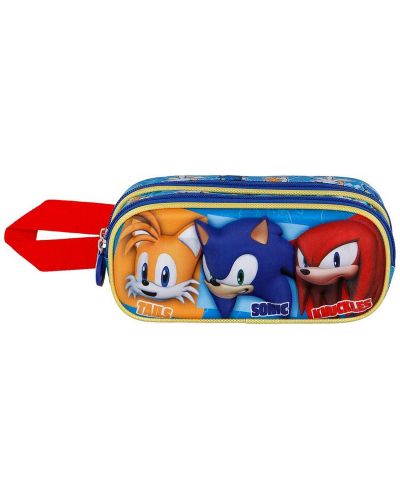 Ученически 3D несесер Karactermania Sonic - Trio, 2 ципа - 2