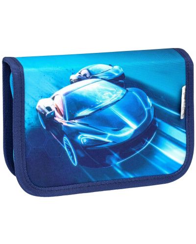 Ученически комплект Belmil - Racing Blue Neon, раница, два несесера и мешка - 6