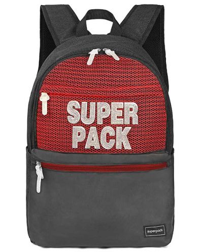 Ученическа раница S. Cool Super Pack - Red and Black, с 1 отделение - 1