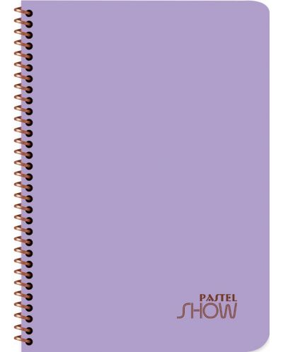 Тетрадка със спирала Keskin Color Pastel Show - А4, 60 листа, широки редове, асортимент - 2