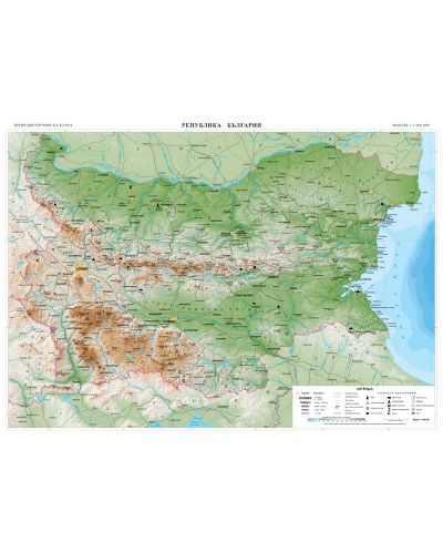Ученическа карта на България - двустранна (1:1 000 000) - 2