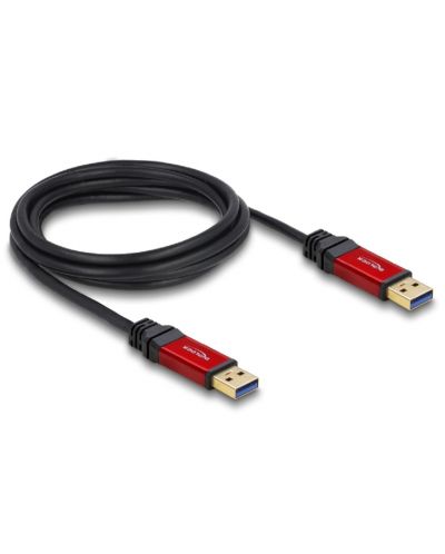 Удължителен кабел Delock - 82753, USB-A/USB-А, 2 m, черен/червен - 1