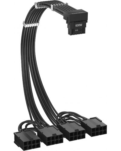Удължителен кабел 1stPlayer  - FM4-B-BK, 0.32 m, черен - 2