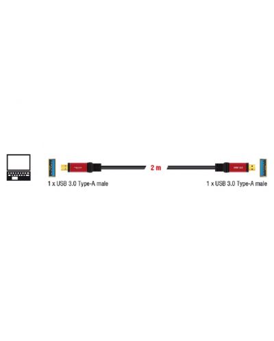 Удължителен кабел Delock - 82753, USB-A/USB-А, 2 m, черен/червен - 3