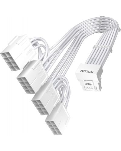 Удължителен кабел 1stPlayer - FM4-B-WH, 0.32 m, бял - 1