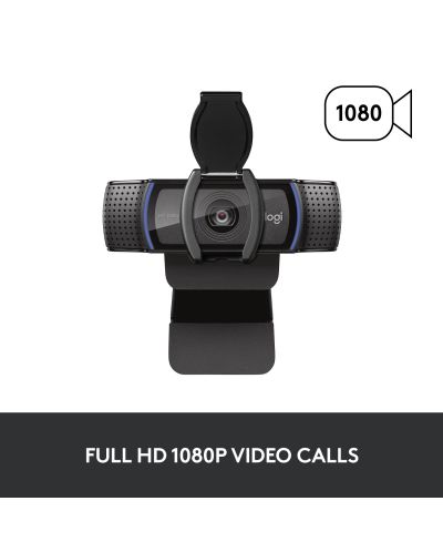 Уеб камера Logitech - C920S Pro, Full HD, черна - 3