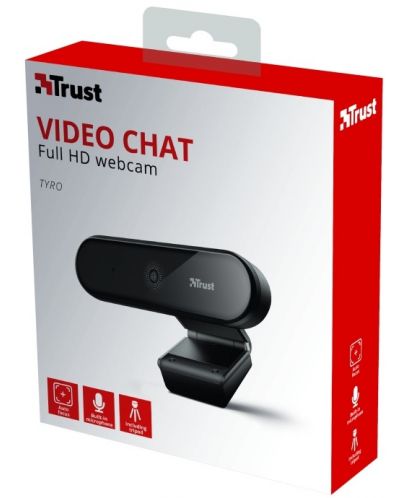 Уеб камера Trust - Tyro, 1080p, черна - 6