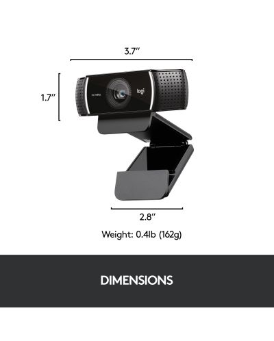 Уеб камера Logitech - C922 Pro Stream, черна - 8