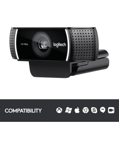 Уеб камера Logitech - C922 Pro Stream, черна - 9