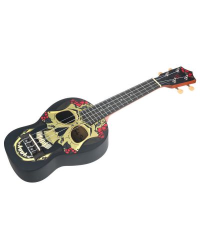 Сопрано укулеле Harley Benton - DOTU UKE-S Diamond Skull, черно - 5