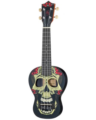 Сопрано укулеле Harley Benton - DOTU UKE-S Diamond Skull, черно - 1