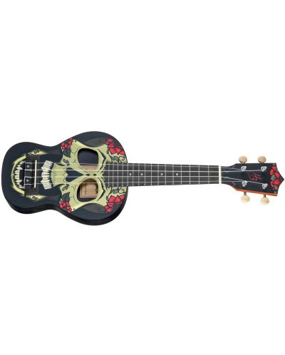 Сопрано укулеле Harley Benton - DOTU UKE-S Diamond Skull, черно - 2