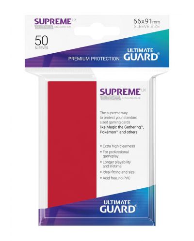 Протектор Ultimate Guard Supreme UX Sleeves - Standard Size - Червени (50 бр.) - 3