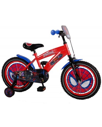 Детски велосипед с помощни колела E&L Cycles - Спайдърмен, 16 инча - 1