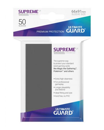 Протектори Ultimate Guard Supreme UX Sleeves - Standard Size - Тъмно сиви (50 бр.) - 3