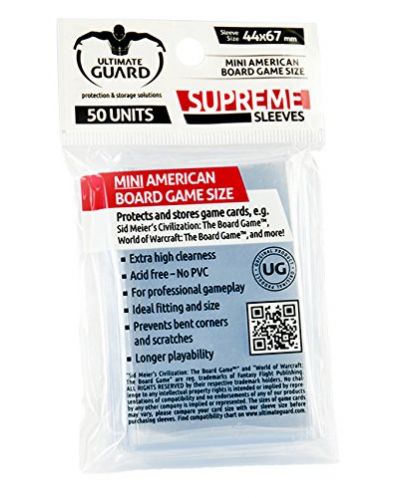Протектори за карти Ultimate Guard - Mini American (50 броя)