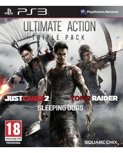 Ultimate Action Pack - Just Cause 2, Sleeping Dogs, Tomb Raider (PS3) - 1
