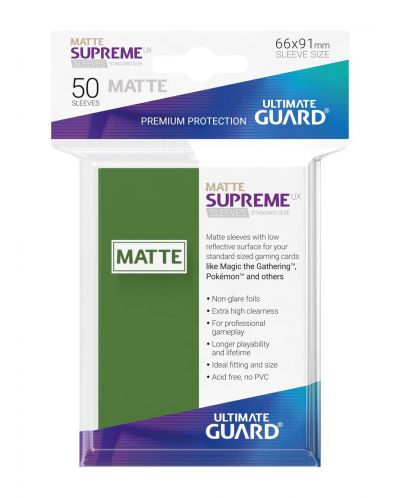 Протектори Ultimate Guard Supreme UX Sleeves - Standard Size - Зелен мат (50 бр.) - 3
