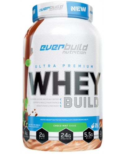 Ultra Premium Whey Build, шоколад и мента, 908 g, Everbuild - 1