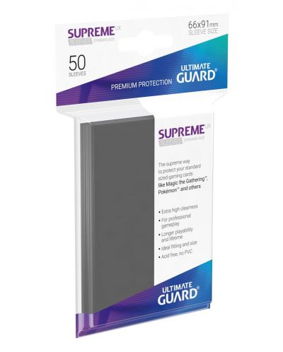 Протектори Ultimate Guard Supreme UX Sleeves - Standard Size - Тъмно сиви (50 бр.) - 1