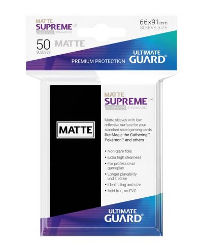 Протектори Ultimate Guard Supreme UX Sleeves - Standard Size -  Черeн мат (50 бр.) - 3