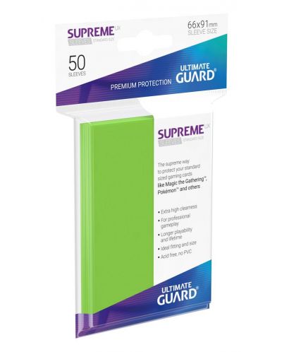 Протектори Ultimate Guard Supreme Sleeves - Standard Size - Светло зелени (50 бр.) - 1