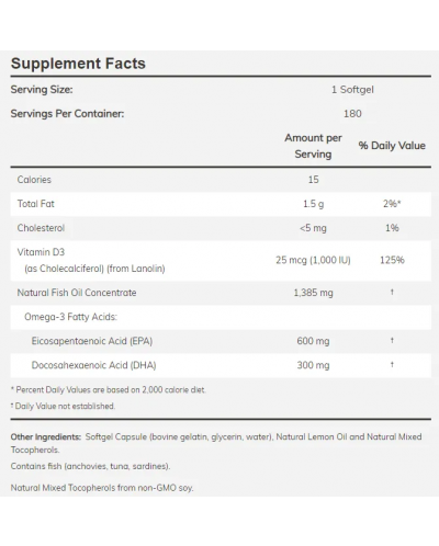 Ultra Omega 3-D, 90 капсули, Now - 2