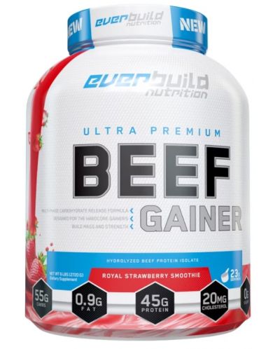 Ultra Premium Beef Gainer, ягодово смути, 2.72 kg, Everbuild - 1