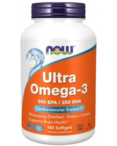 Ultra Omega-3, 180 капсули, Now - 1