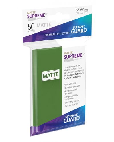 Протектори Ultimate Guard Supreme UX Sleeves - Standard Size - Зелен мат (50 бр.) - 1