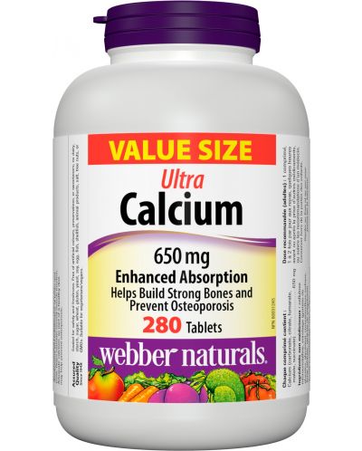 Ultra Calcium, 650 mg, 280 таблетки, Webber Naturals - 1