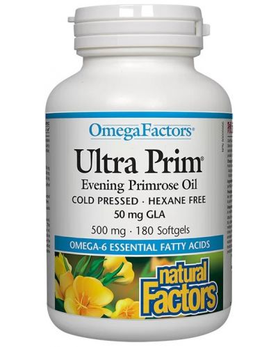 Ultra Prim Evening Primrose Oil, 500 mg, 180 капсули, Natural Factors - 1