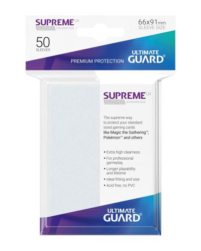 Протектори Ultimate Guard Supreme UX Sleeves - Standard Size - Ледено бели (50 бр.) - 3