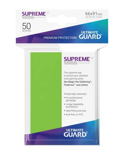Протектори Ultimate Guard Supreme Sleeves - Standard Size - Светло зелени (50 бр.) - 3